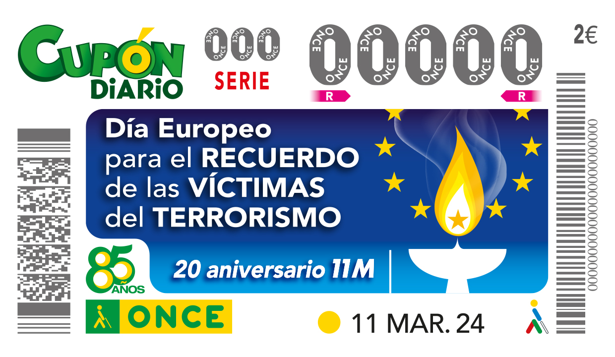 Grande-Marlaska presenta el cupón extraordinario de la ONCE dedicado al XX aniversario de los atentados del 11-M