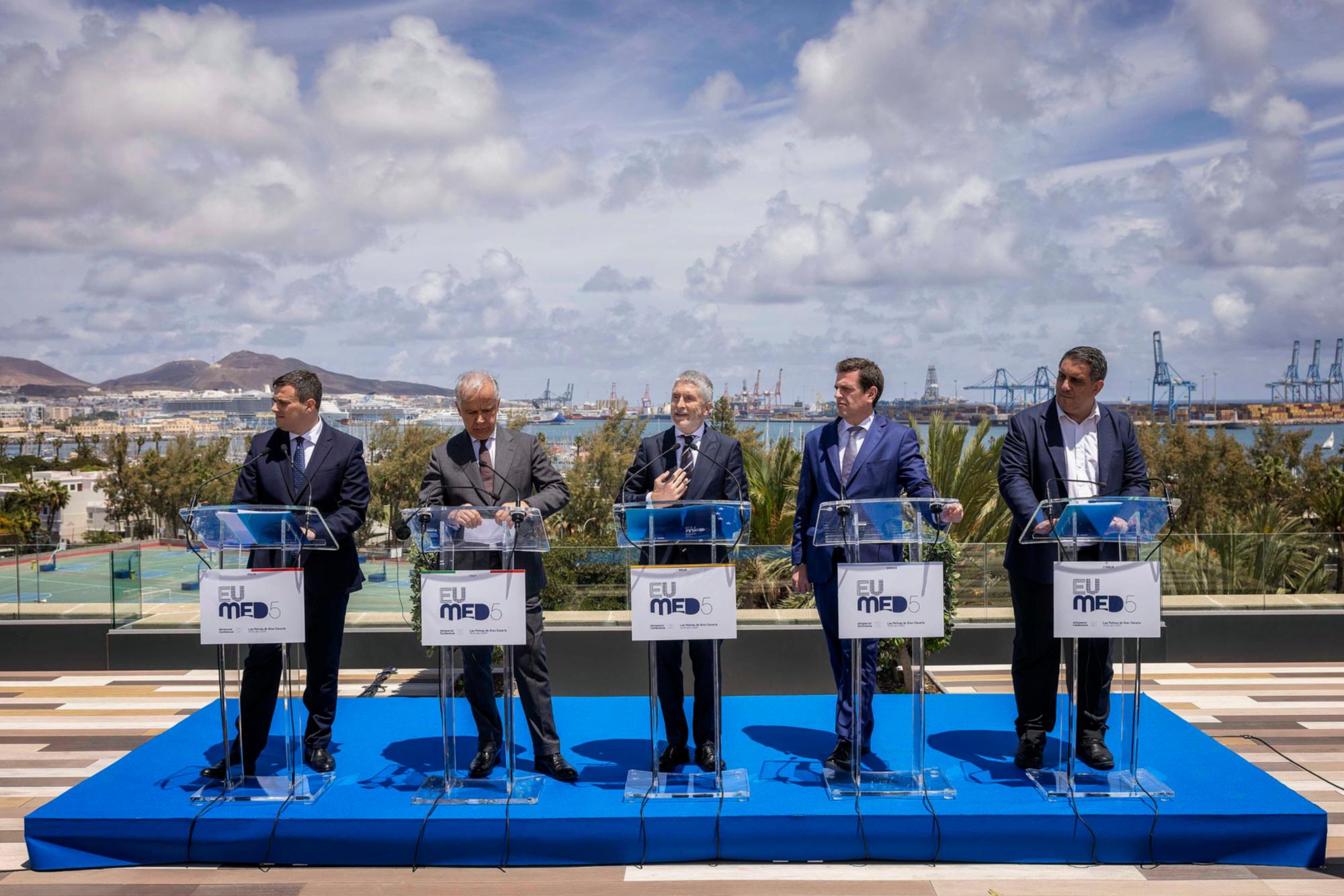 Los ministros de Interior y Migración de España, Italia, Grecia, Chipre y Malta en la cumbre MED5 en Las Palmas de Gran Canaria