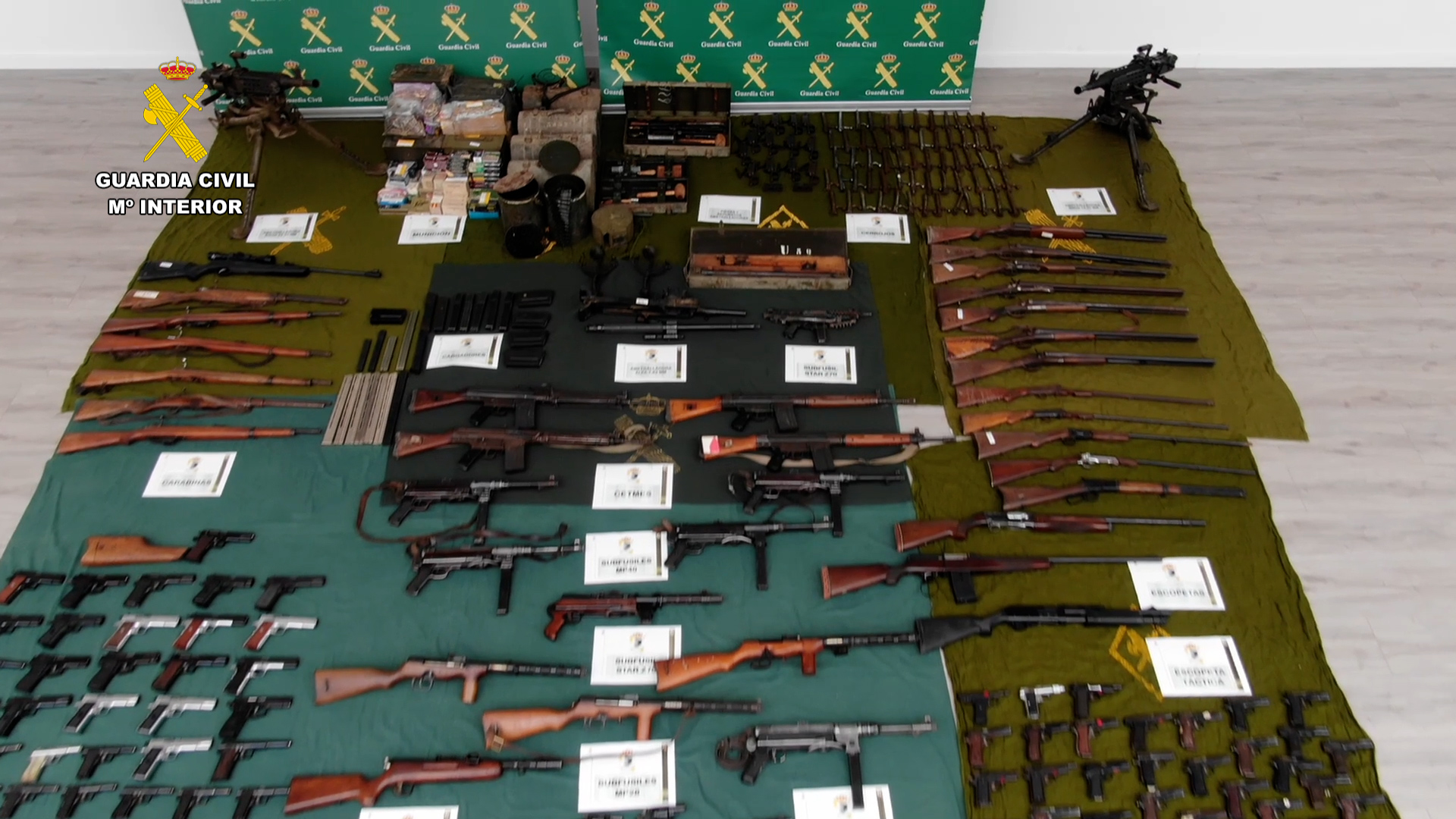 Incautadas 190 armas de fuego y más de 17.000 cartuchos de diversos calibres