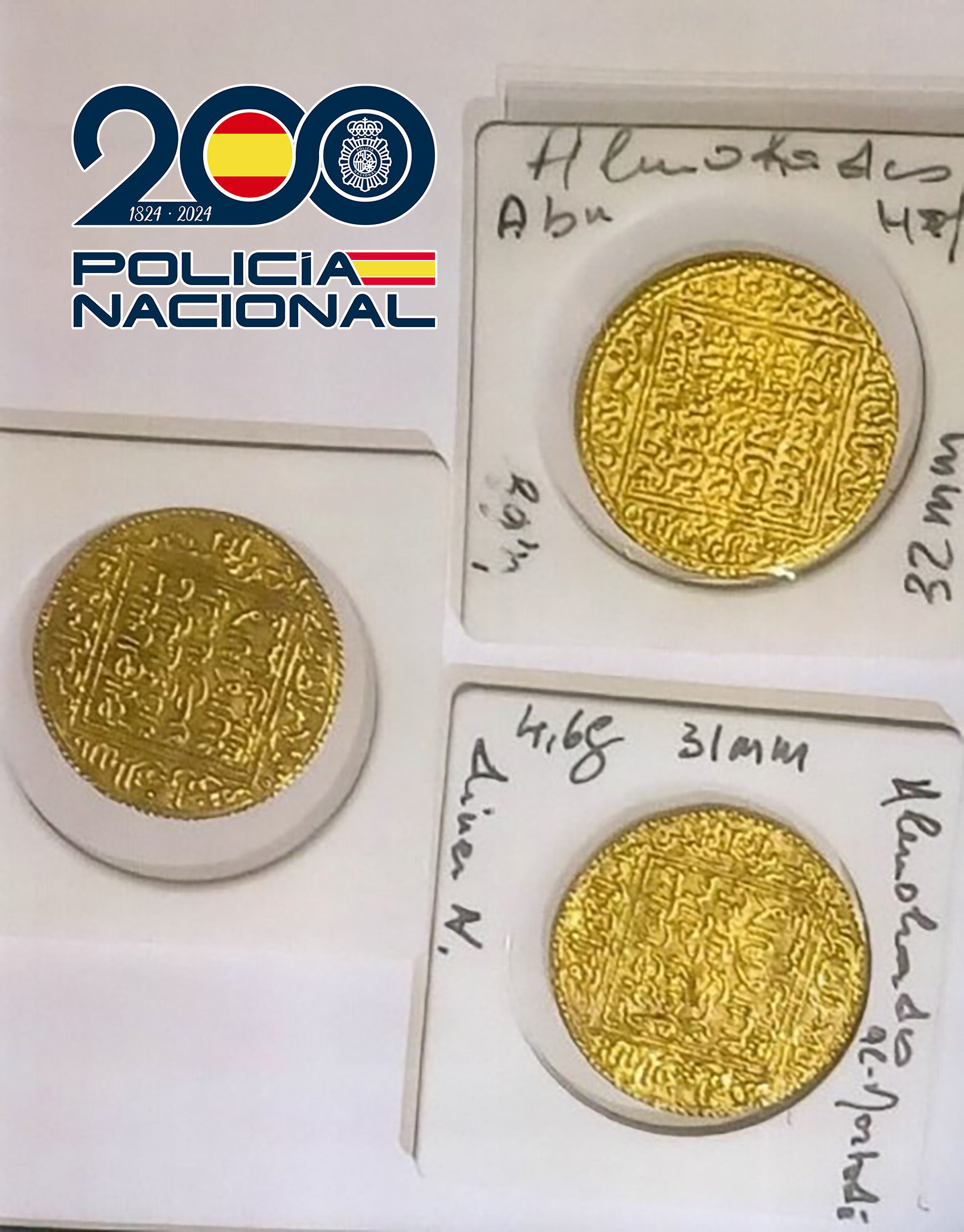 La Policía Nacional detiene a dos personas que introducían en España monedas históricas procedentes de Marruecos mediante documentación falsa