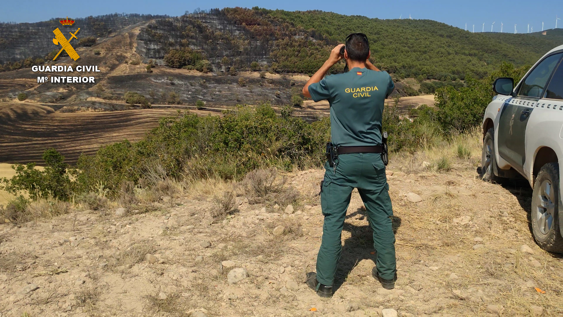 La Guardia Civil investiga al presunto autor del incendio forestal en Monte Yerga (La Rioja)
