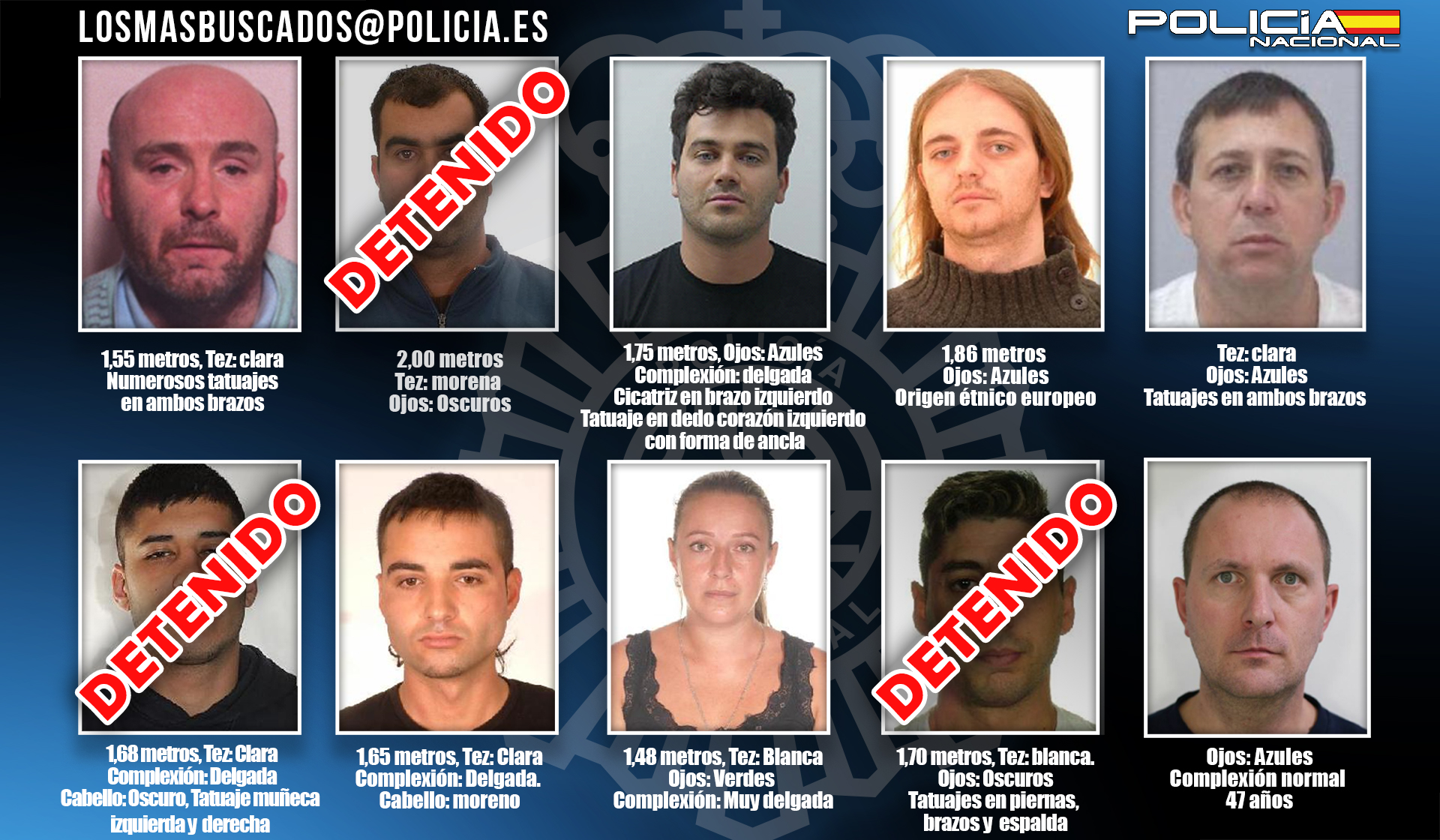 La Policía Nacional detiene a otro fugitivo incluido en la lista “LOS MÁS BUSCADOS”