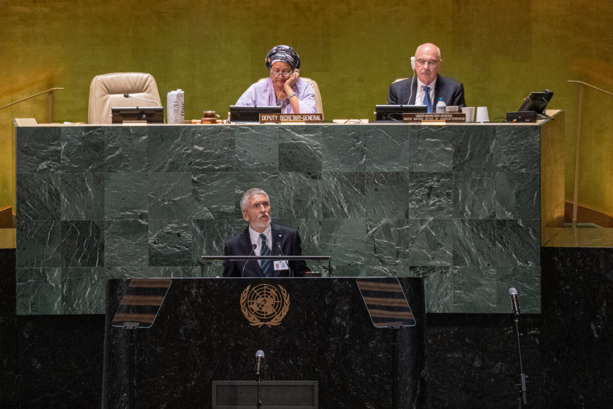 Grande-Marlaska en la ONU: “España es la prueba de que la democracia y el Estado de derecho pueden vencer al terrorismo”
