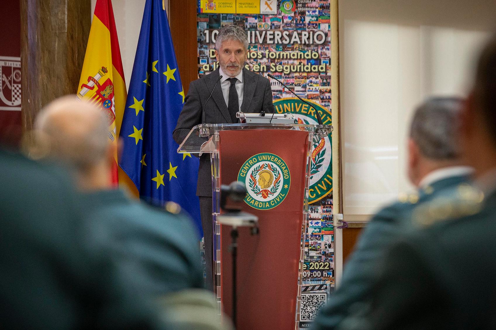 Grande-Marlaska preside el acto por el décimo aniversario del Centro Universitario de la Guardia Civil