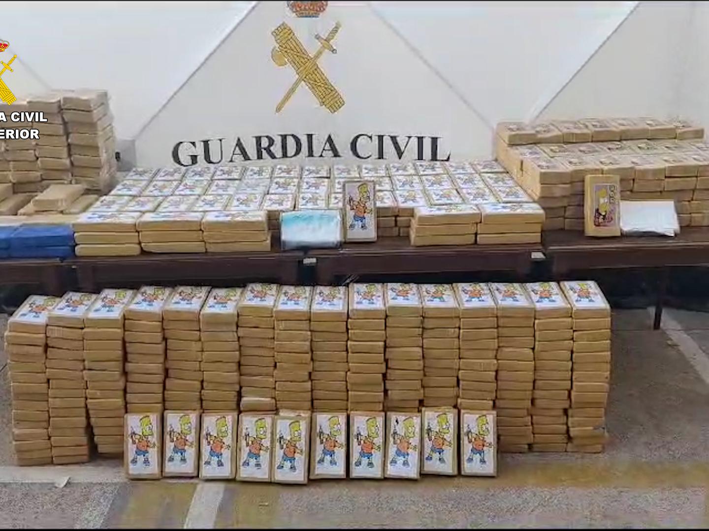 Imagen de los 600 kilos de cocaína Incautados, que encontraron ocultutos en un contenedor en un polígono de Quart de Poblet (Valencia)