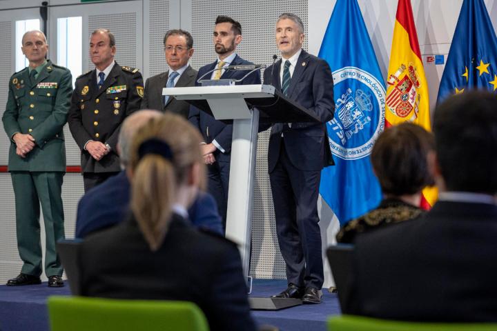 El ministro del Interior, Fernando-Grande Marlaska en la presentación de la campaña contra la ciberdelincuencia