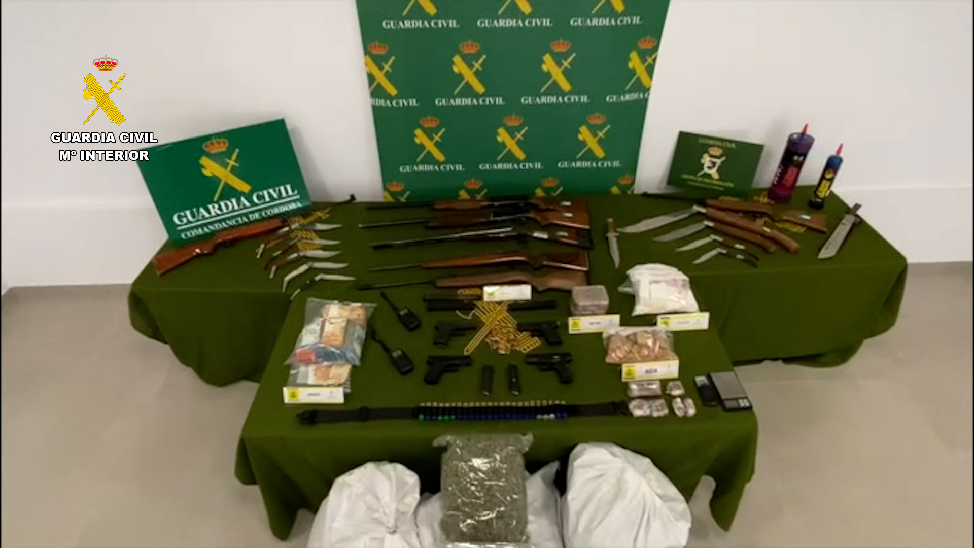 Desmantelada en Córdoba y Sevilla una organización criminal dedicada al tráfico de armas y al narcotráfico