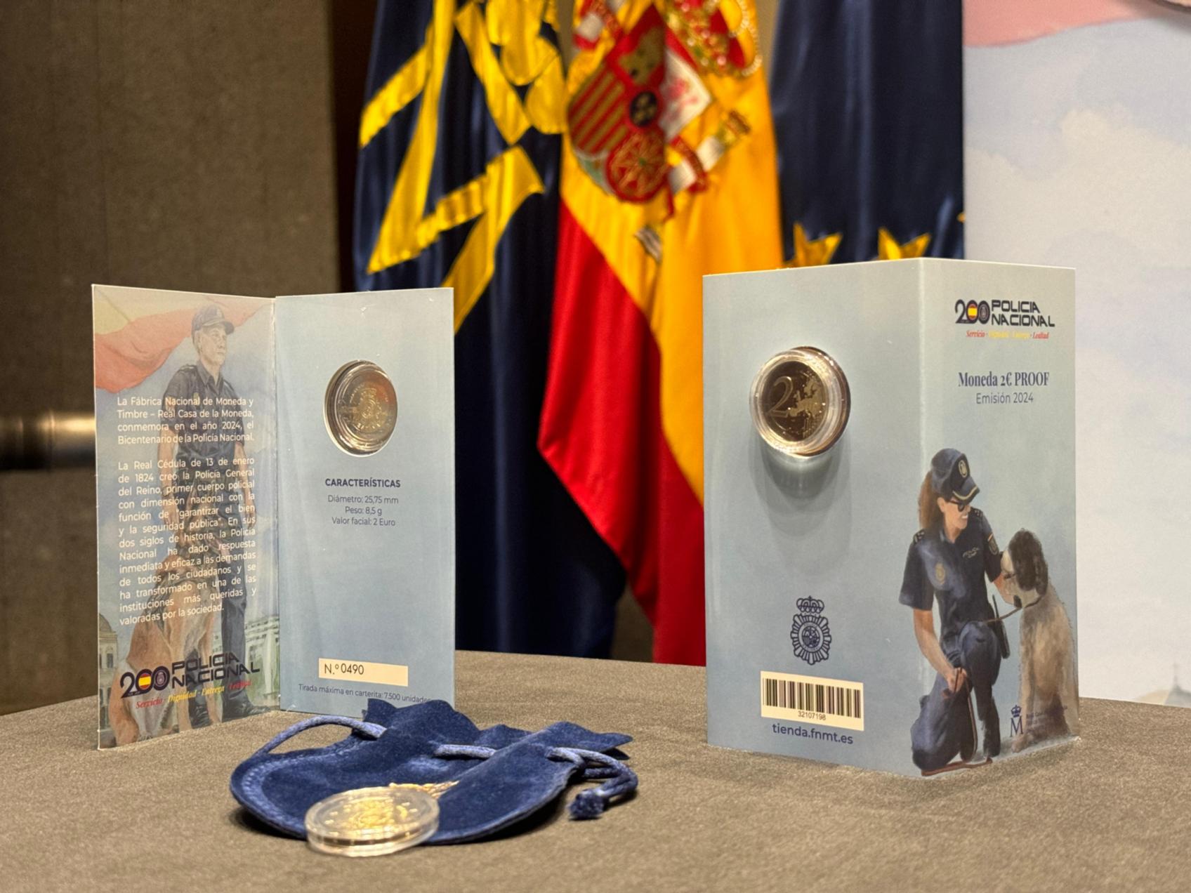 El director general de la Policía y la presidenta de la FNMT presentan la moneda de dos euros conmemorativa del Bicentenario de la Policía