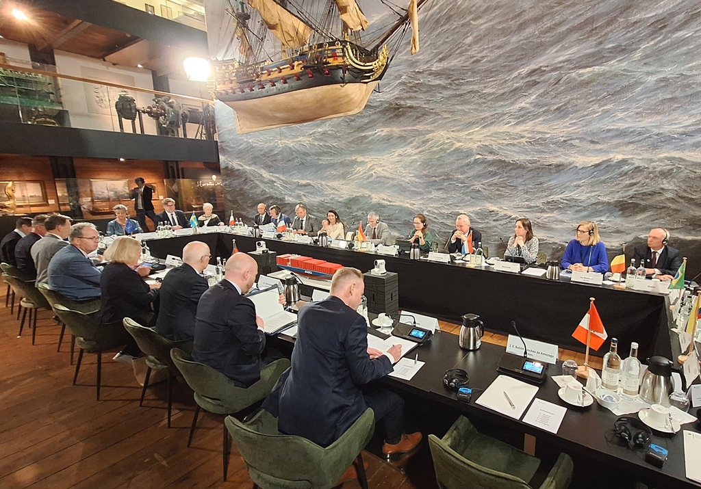 El ministro del Interior, Fernando Grande-Marlaska, durante la cuarta reunión ministerial de la Coalición contra el Crimen Organizado